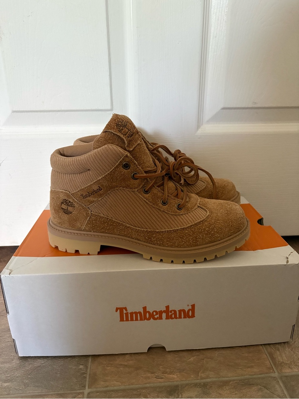 Timberland Tan Suede Lace-Up Boots